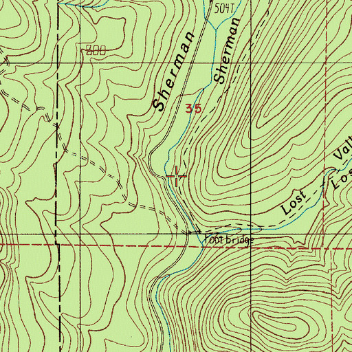 Topographic Map of Sherman Valley, WA