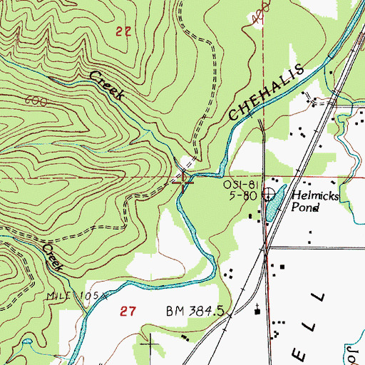 Topographic Map of Shields Creek, WA