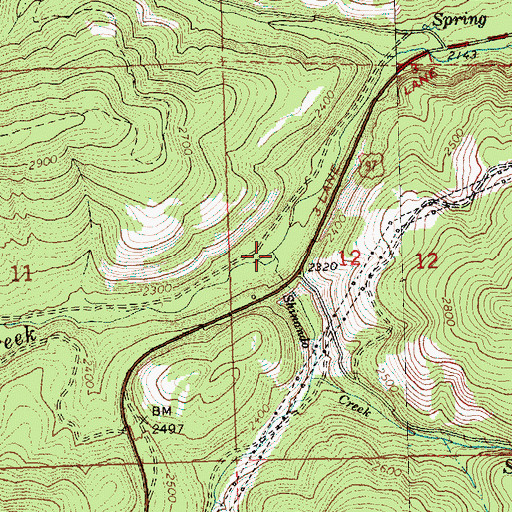 Topographic Map of Shinando Creek, WA