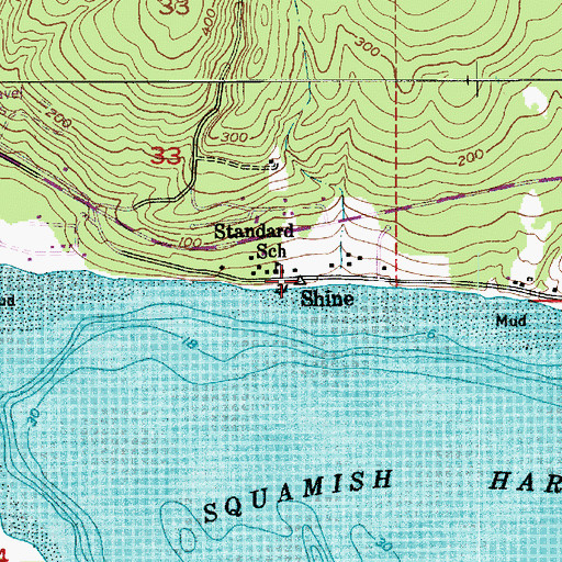 Topographic Map of Shine, WA