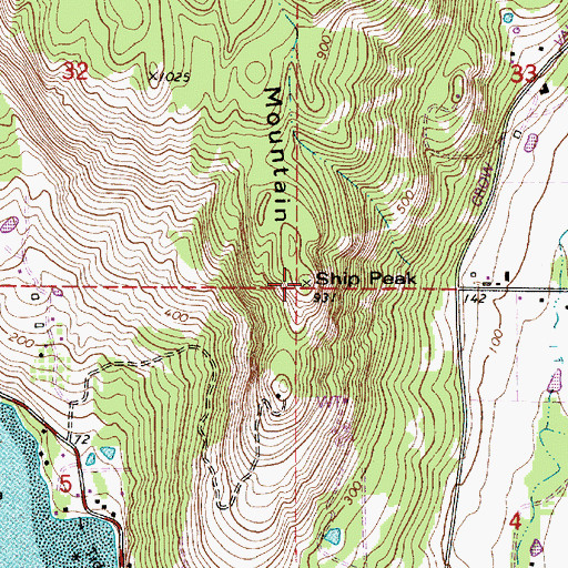Topographic Map of Ship Peak, WA