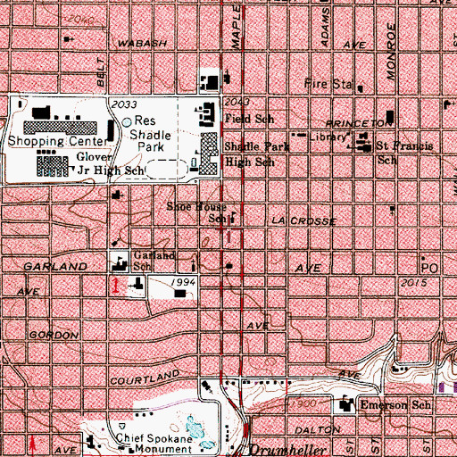 Topographic Map of Shoe House School, WA