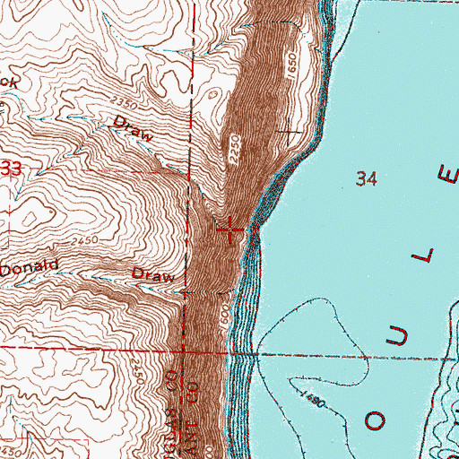 Topographic Map of Shrock Draw, WA