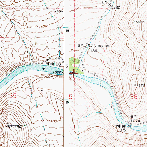 Topographic Map of Shumaker Creek, WA