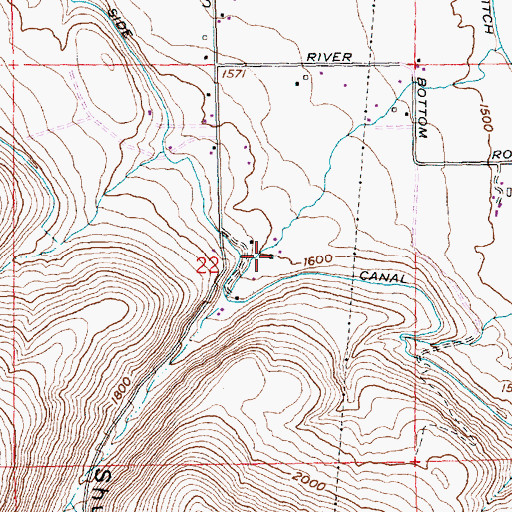 Topographic Map of Shushuskin Canyon, WA