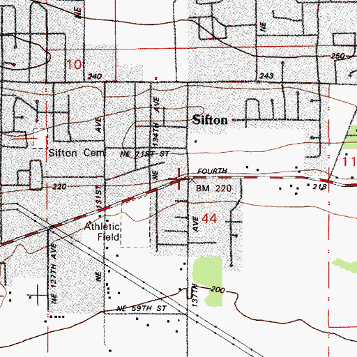 Topographic Map of Sifton, WA
