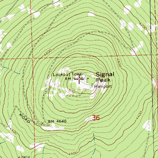 Topographic Map of Signal Peak, WA