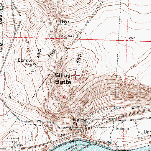 Topographic Map of Sillusi Butte, WA