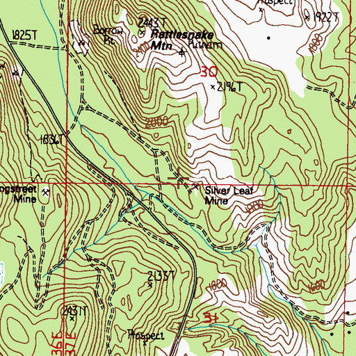 Topographic Map of Silver Leaf Mine, WA