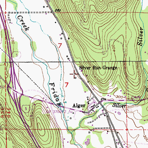 Topographic Map of Silver Run Grange, WA