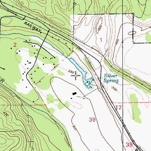 Topographic Map of Silver Spring, WA