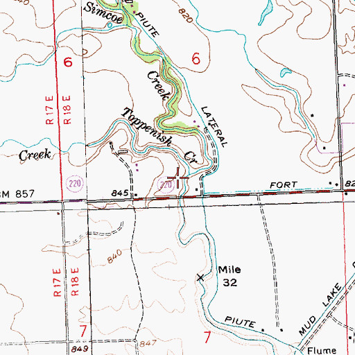 Topographic Map of Simcoe Creek, WA