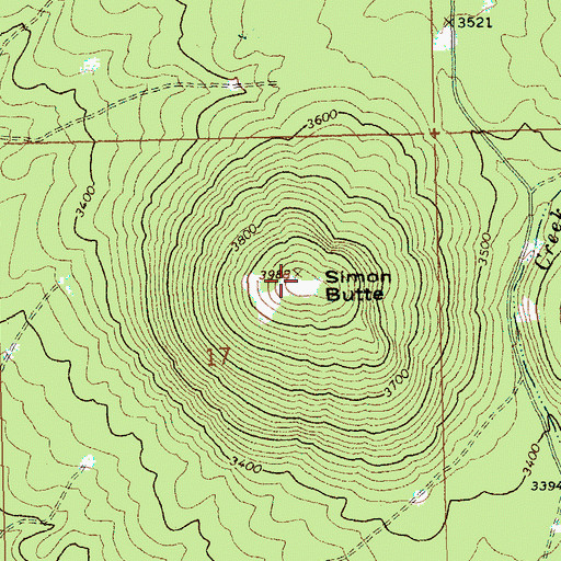 Topographic Map of Simon Butte, WA