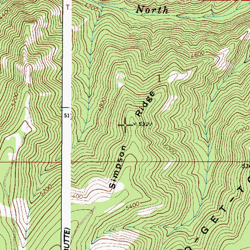 Topographic Map of Simpson Ridge, WA