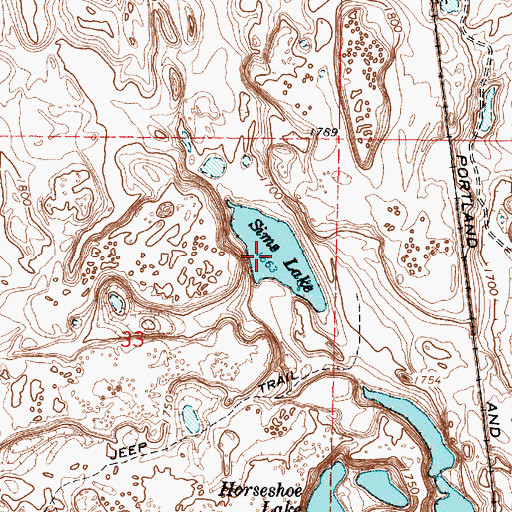 Topographic Map of Sims Lake, WA