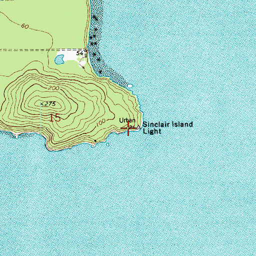 Topographic Map of Sinclair Island Light, WA