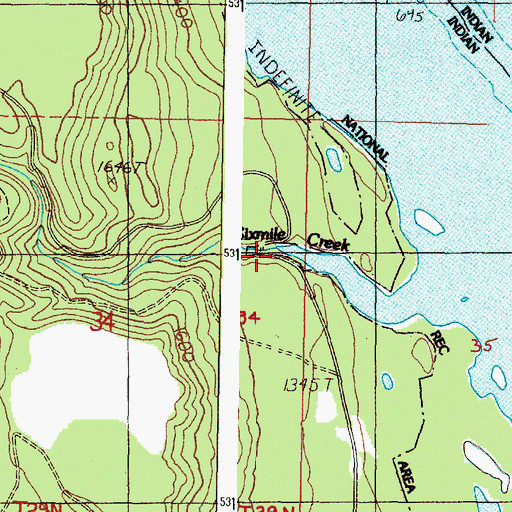 Topographic Map of Sixmile Creek, WA