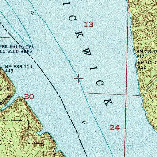 Topographic Map of Shaw Landing, AL