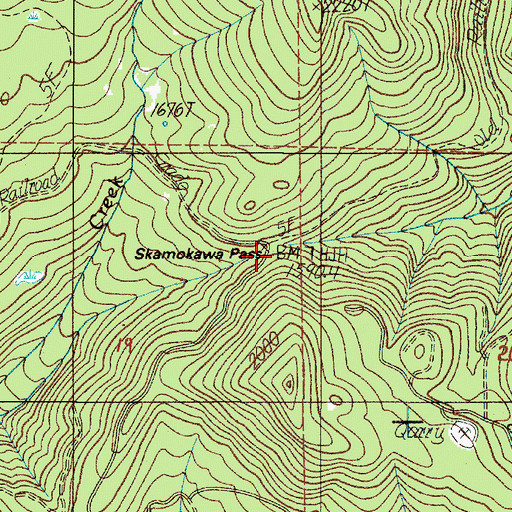 Topographic Map of Skamokawa Pass, WA