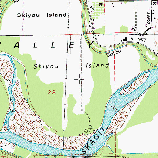 Topographic Map of Skiyou Island, WA