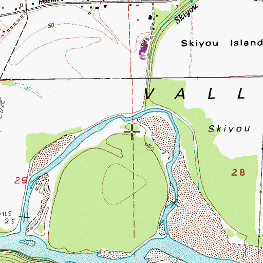 Topographic Map of Skiyou Slough, WA