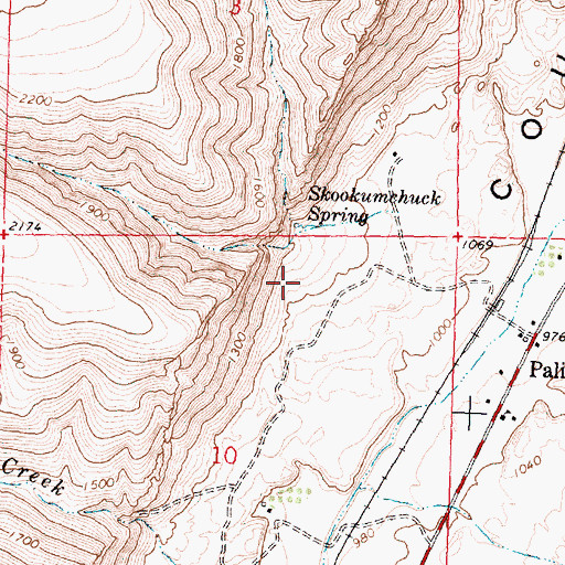 Topographic Map of Skookumchuck Canyon, WA