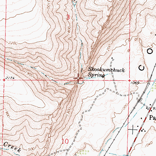Topographic Map of Skookumchuck Spring, WA