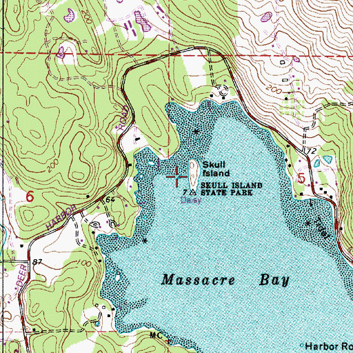 Topographic Map of Skull Island, WA