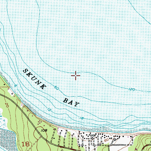 Topographic Map of Skunk Bay, WA