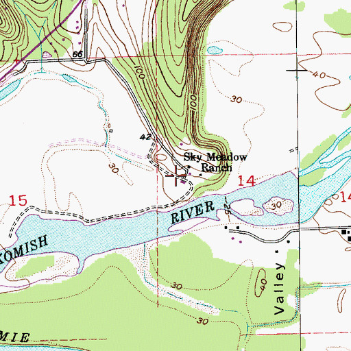 Topographic Map of Sky Meadow Ranch, WA