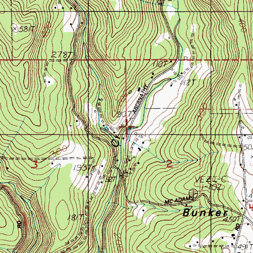 Topographic Map of Slide Creek, WA