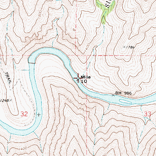 Topographic Map of Slippery Creek, WA
