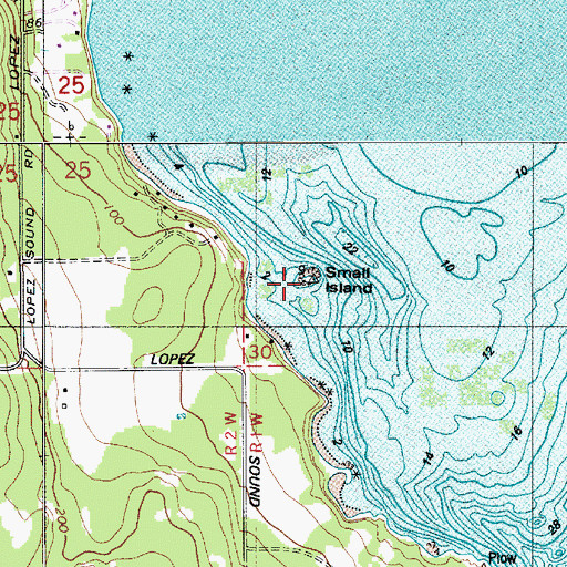 Topographic Map of Small Island, WA