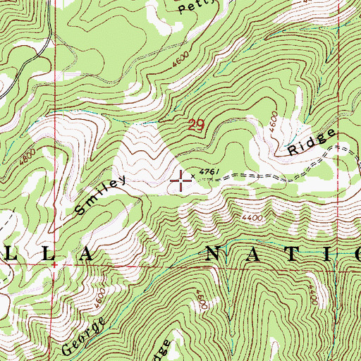 Topographic Map of Smiley Ridge, WA