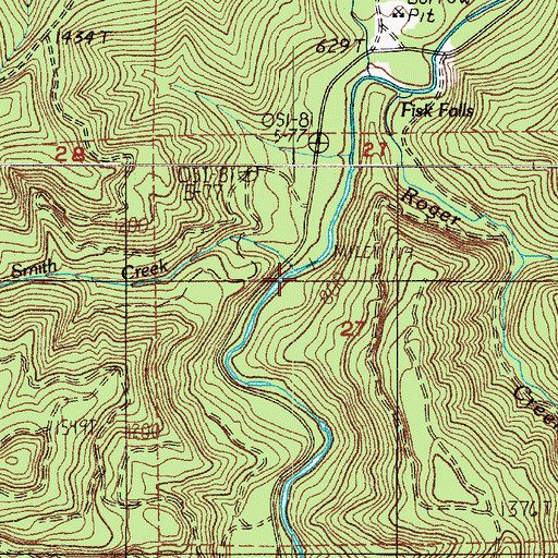 Topographic Map of Smith Creek, WA