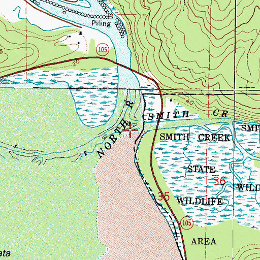 Topographic Map of Smith Creek, WA