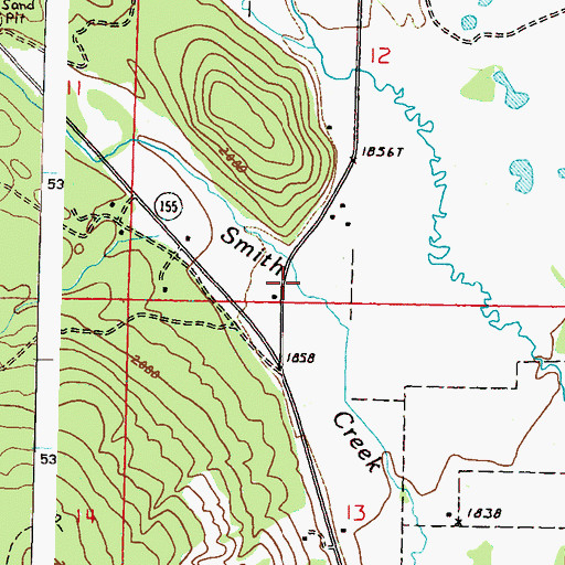 Topographic Map of Smith Creek, WA