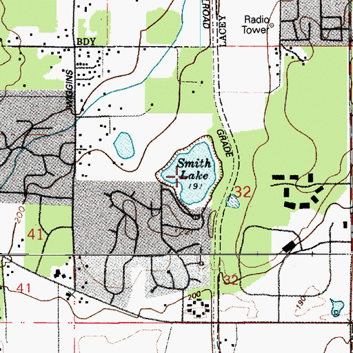 Topographic Map of Smith Lake, WA