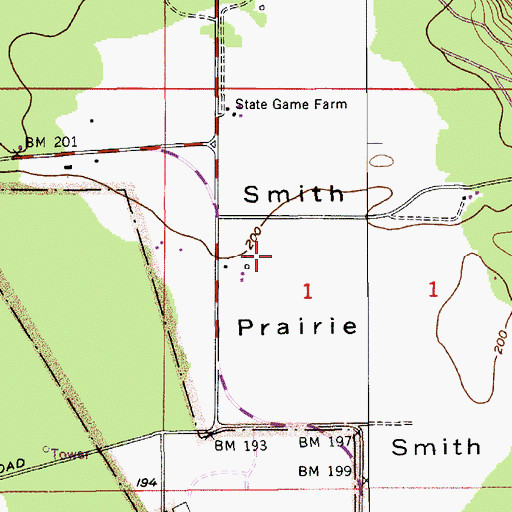 Topographic Map of Smith Prairie, WA