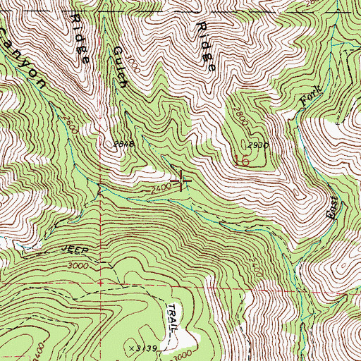 Topographic Map of Smooth Gulch, WA