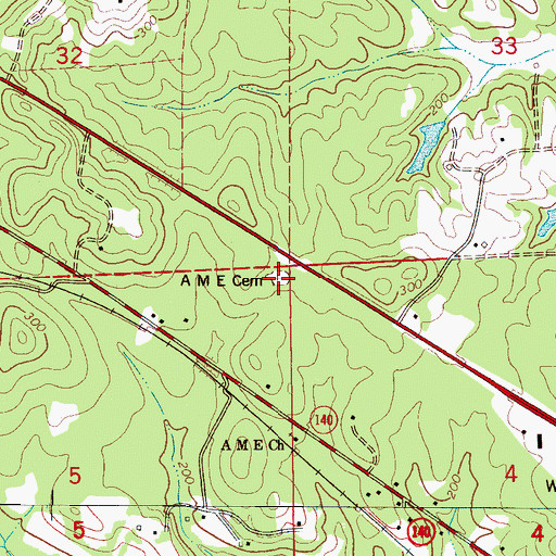 Topographic Map of African Methodist Episcopal Church Cemetery, AL