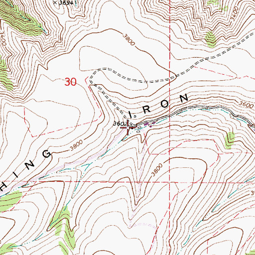 Topographic Map of Smoothing Iron Ridge, WA