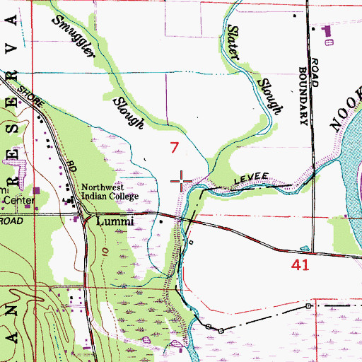 Topographic Map of Smuggler Slough, WA