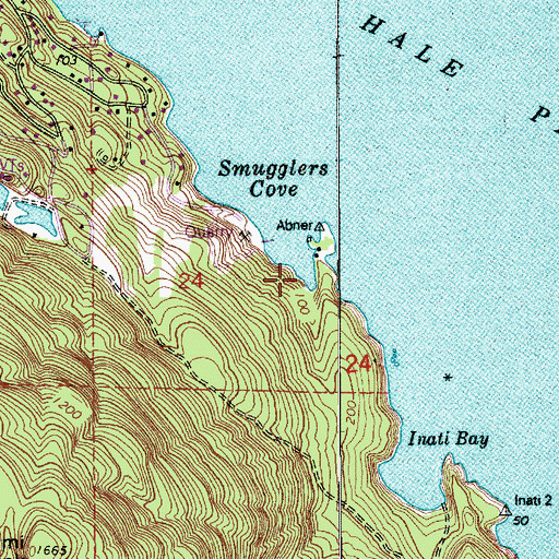 Topographic Map of Smugglers Cove, WA