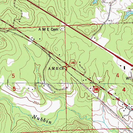 Topographic Map of African Methodist Episcopal Church, AL