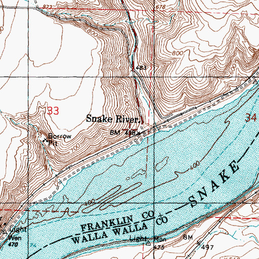 Topographic Map of Snake River, WA