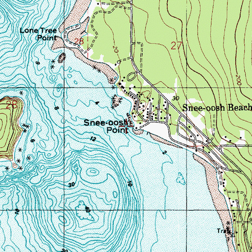 Topographic Map of Snee-oosh Point, WA