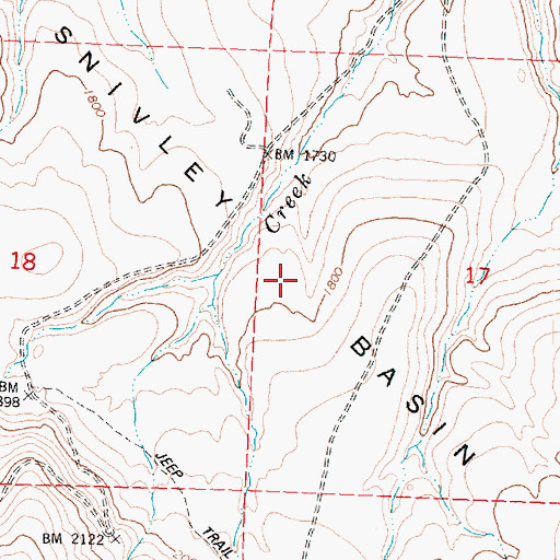 Topographic Map of Snively Basin, WA