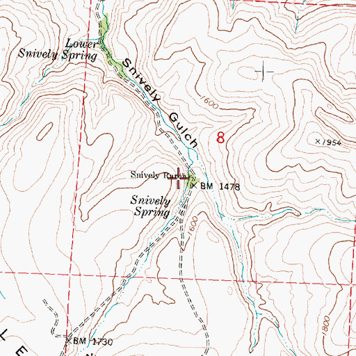 Topographic Map of Snively Ranch, WA