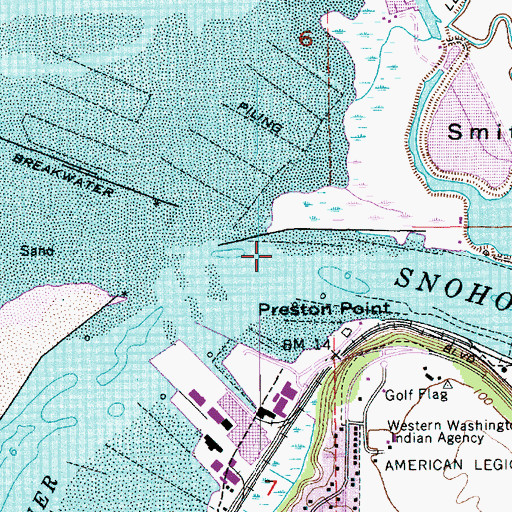 Topographic Map of Snohomish River, WA